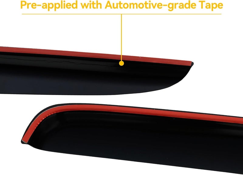 Cxdar Window Rain Guards Visors Shield for 2022-2026 Toyota Tundra Double Cab, Out-Channel Window Vent Wind Shades Deflectors for 22-26 Tundra Extended Cab - Image 4